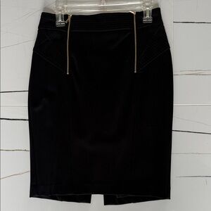 Cache Black Pencil Skirt with Gold Accents